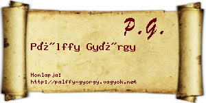 Pálffy György névjegykártya